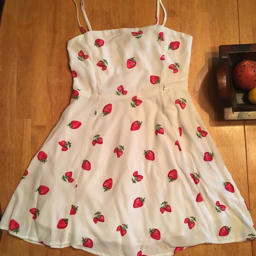 Strawberry Print Fit & Flare Dress